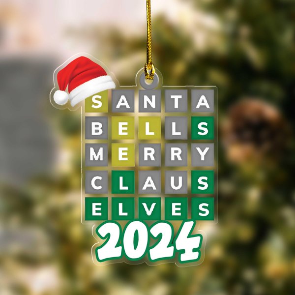 Funny Wordle Lover Gift Acrylic Ornaments, Christmas Gift-image