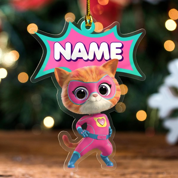 Personalized Superkitties Cutout Ornament, Superkitties Christmas Acrylic Ornaments, Christmas Gift-image