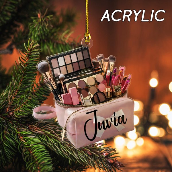 Custom Name Makeup Acrylic Ornaments, Christmas Gift, Gift For Makeup Artist-image