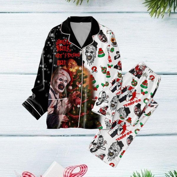 Terrifier Movie Pajamas Set, Art The Clown Adult Pajamas Sets-image