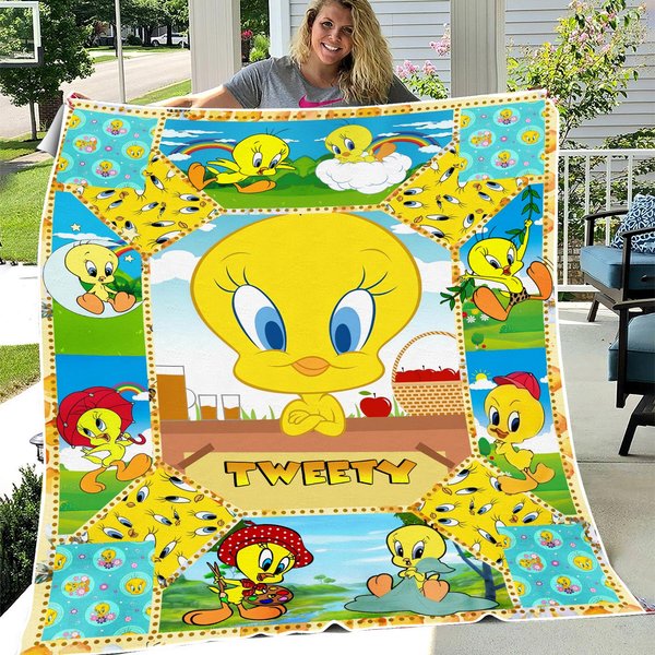 Custom Tweety Bird Fleece Blanket-image