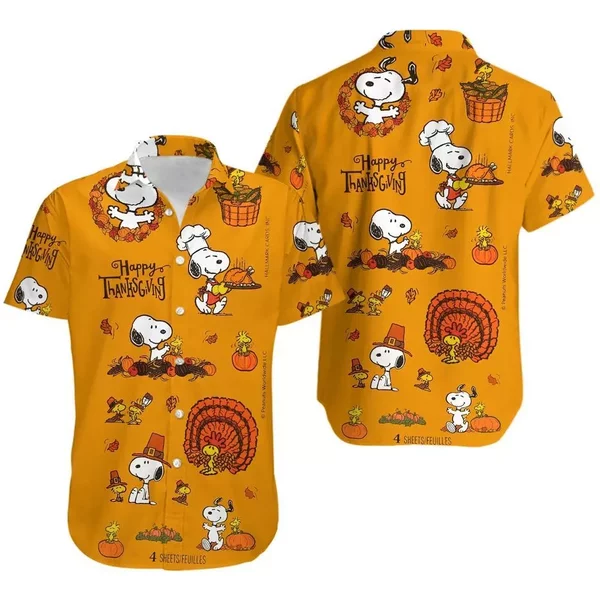 Snoopy Thanksgiving Hawaiian Shirt, Gift For Men And Women-image