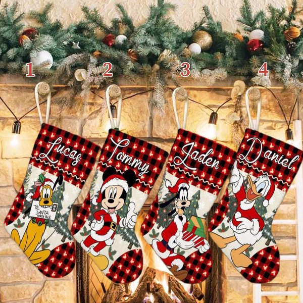 Personalized Mouse And Friends Xmas Stocking, Duck And Dog-image