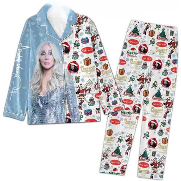Cher Queens Are Named Cher Christmas Pajamas Set-image