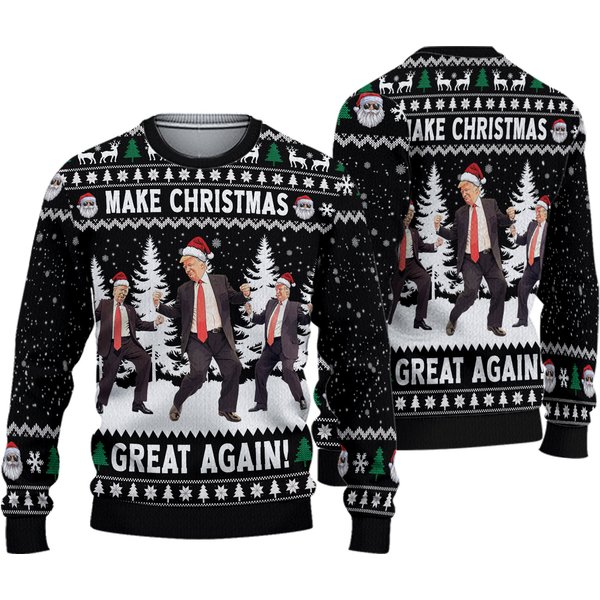 Christmas Trump Ugly Sweater, Trump Make Christmas Sweater-image
