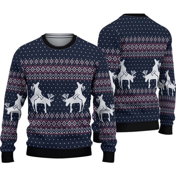 Reindeer Funny Christmas Unisex 3D Ugly Christmas Sweater-image