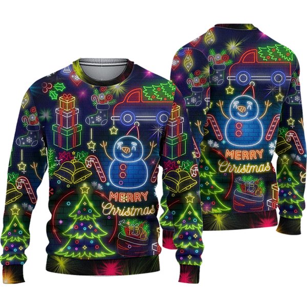 Bright Neon Christmas Sweater For A Merry Celebration