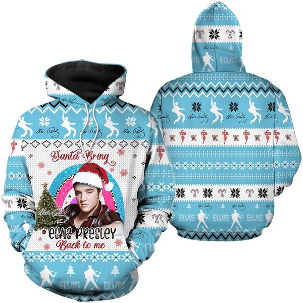 Elvis Presley Christmas Music 3D Hoodie-image