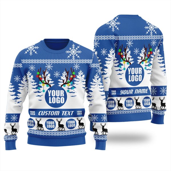 Personalized Custom Logo Ugly Christmas Sweater, Holiday Sweaters-image