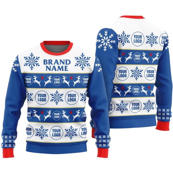 Personalized Text And Logo Ugly Sweater For Men, Holiday Sweaters-image