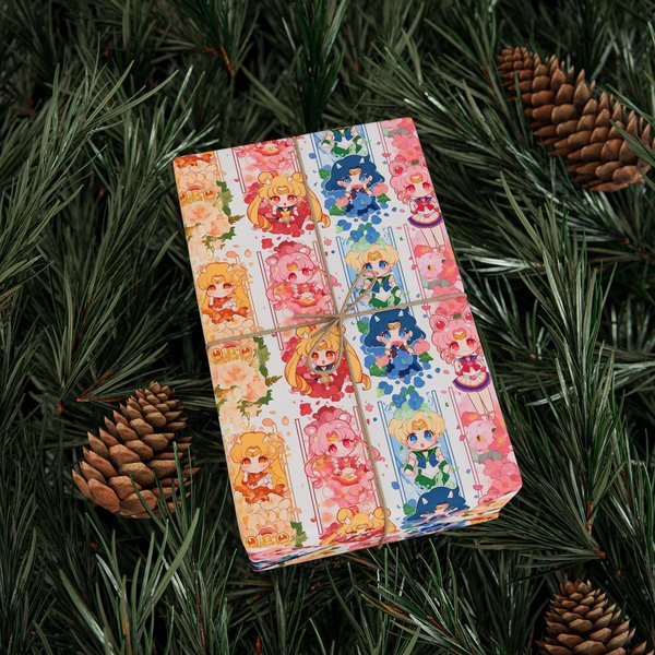 Wrapping Paper, Sailor Moon Anime Gift Wrapping Paper For Christmas, Cute Kawaii Paper-image