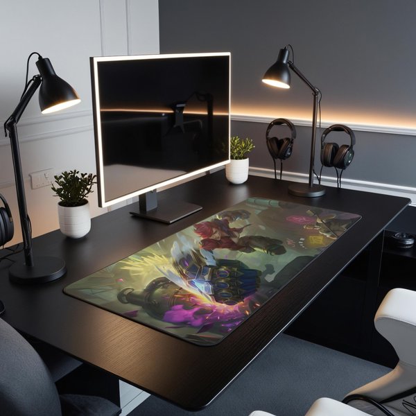 Vi Deskmat Arcane Desk Mat League Of Legends Mousepad Large Mousepad Desk Mat-image