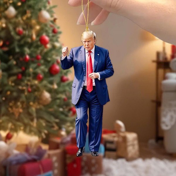Acrylic Trump Christmas Ornaments - Trump Dancing Ornaments-image