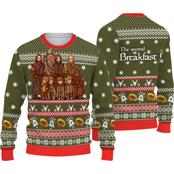 Christmas The Second Breakfast Club Ugly Sweater, Second Breakfast Ugly Christmas Sweater-image