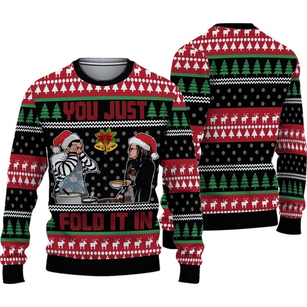 You Just Fold It In Ugly Sweater , David Rose Xmas , Schitts Creek Christmas Sweatshirt