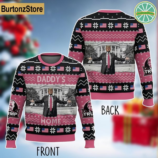 Donald Trump Ugly Christmas Sweater, Daddy's Home Christmas Ugly