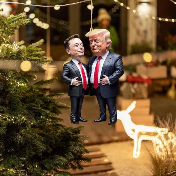 Trump & Musk Acrylic Hanging Ornament, Trump Ornament Christmas-image