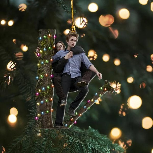 Hold On Tight Spider Monkey Christmas Ornament, Twilight Bella And Edward,-image