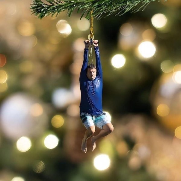 I Think You Should Leave Zip Line Acrylic Christmas Ornament, Funny Meme Ornament