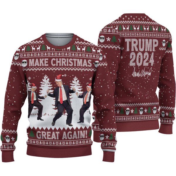 Make Christmas Great Again, Funny Trump Dancing Ugly Sweater