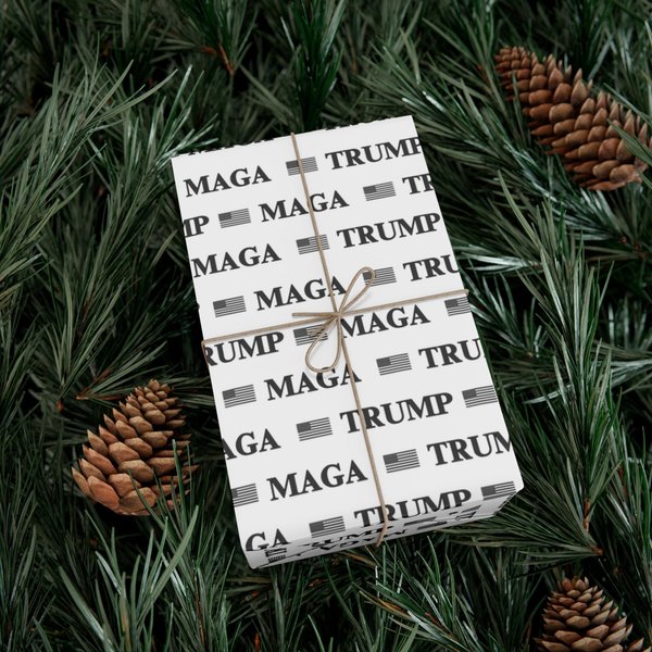 Maga Christmas Wrapping Paper Trump Theme Holiday Christmas Gift Wrap Papers-image