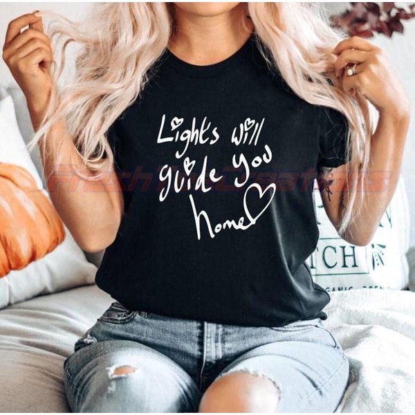 Cold Play Lights Will Guide You Home T-Shirt Heart Love Fix You Lyrics 2025 Tour T Shirt-image