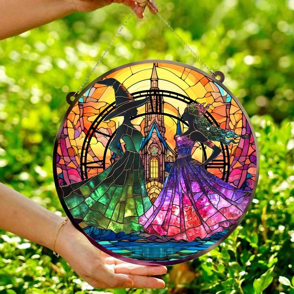 Elphaba And Glinda Besties Suncatcher Ornament, Wicked Christmas Ornament-image