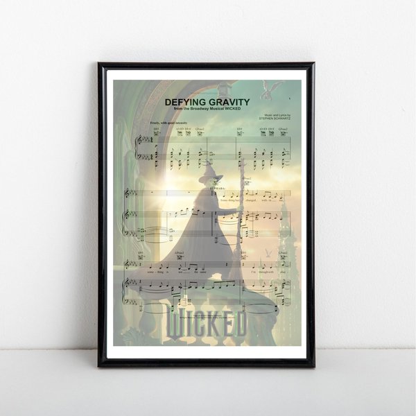 Defying Gravity Wicked Movie Sheet Music Musical Print-image