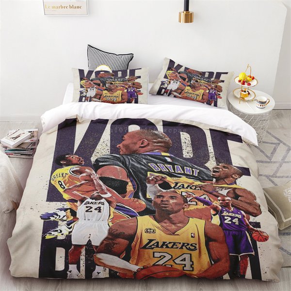 Kobe Bryant Printing Bedding Set Football Lover Gift Room Single Double Queen King