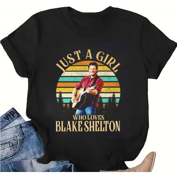 Just A Girl Who Loves Blake Shelton Shirt, Country Blake Shelton 2025 Tour Shirt-image