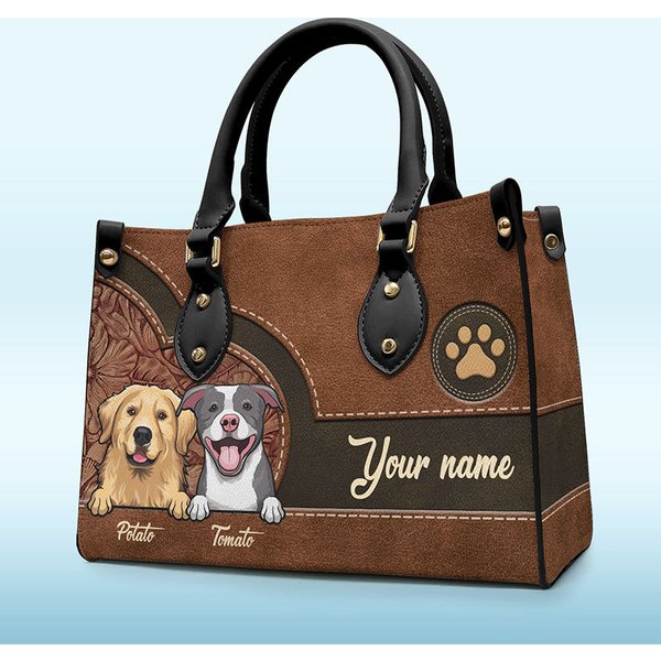 Life Is Better With Fur Baby - Dog & Cat Personalized Custom Leather Handbag