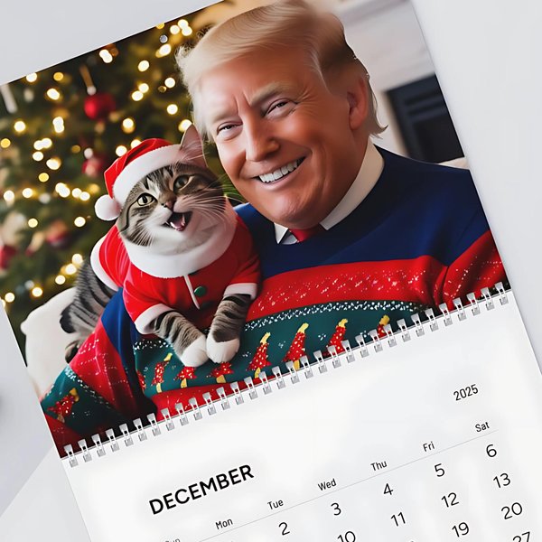 2025 Donald Trump Wall Calendar, Maga, Cat Lover Funny Gift-image