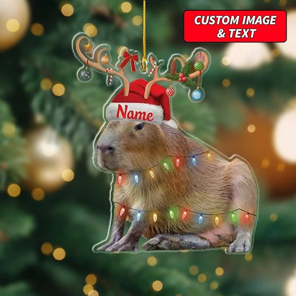 Personalized Capybara Christmas Light Ornament