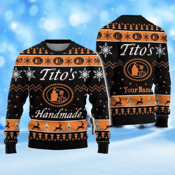 Custom Titos Handmade Ugly Sweater, Tito Vodka Christmas Sweater-image