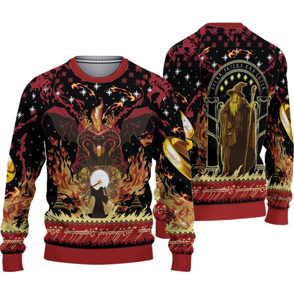 Lord Of The Rings You Shall Not Pass Balrog Ugly Christmas Sweater