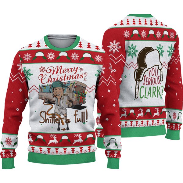 Cousin Eddie Ugly Sweater, National Lampoons Holiday Sweater, Shitters Full Sweater
