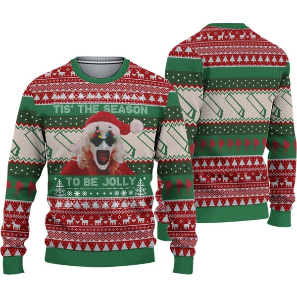 Terrifier Art The Clown Christmas Unisex Sweater Horror Movie Ugly Christmas Sweater-image
