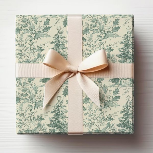 Vintage Christmas Toile Christmas Wrapping Papers-image
