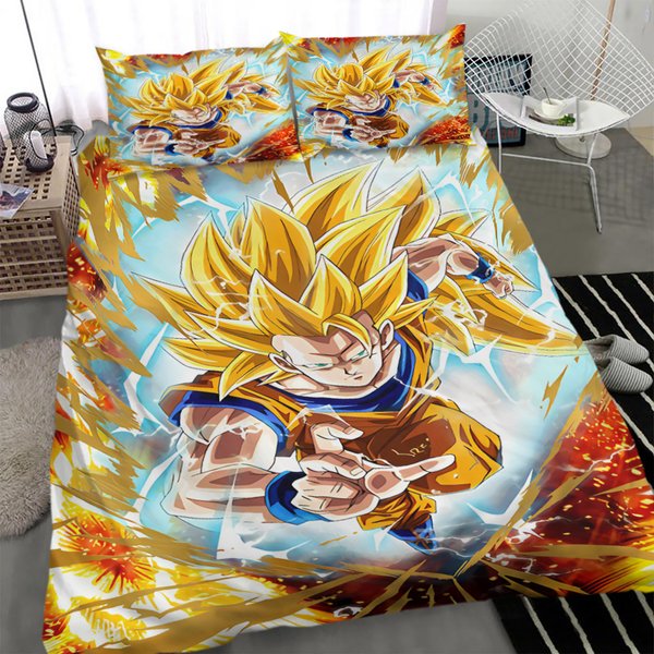 Dragon Ball Goku Super Saiyan 3 Anime Bedding Set-image