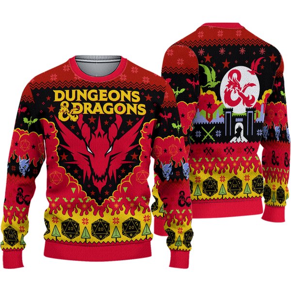 Dungeons And Dragons Ugly Christmas Sweater, Dungeons And Dragons Sweater