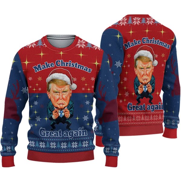 Make Christmas Great Againugly Christmas Sweater, Make Great Again Ugly Xmas Sweater 3D-image