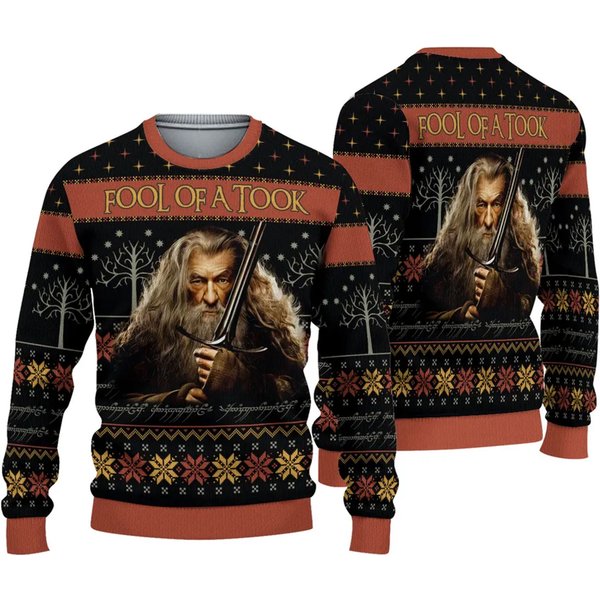 The Lord Of The Rings Gandaft Christmas Ugly Sweater, Movie Ugly Sweater-image
