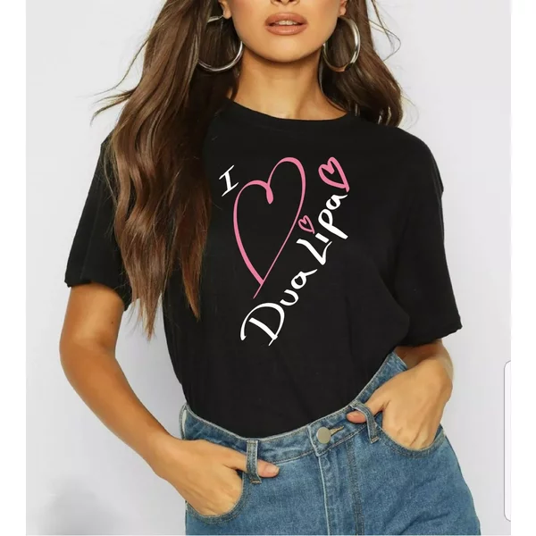 Dua Lipa T Shirts T-Shirt I Love Dua Lipa Fashion Concert 2024 Uk Pop Music Rnb-image