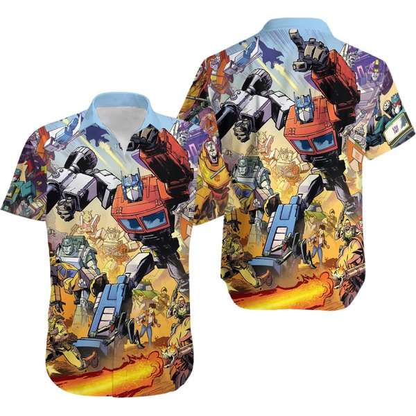 Transformers One Hawaiian Shirt, Transformers Optimus Prime Button Shirt-image