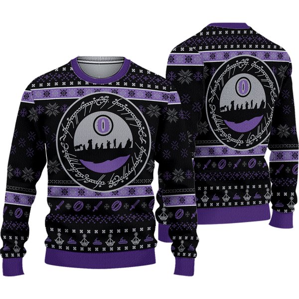 Purple Lor Ugly Christmas Sweater, Christmas Unisex Woolen Sweater-image