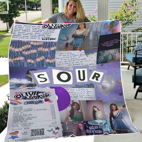 Olivia Rodrigo Sour Tour, Olivia Sour Tour Fleece Blanket-image