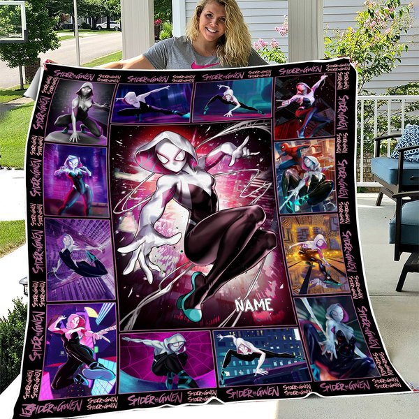 Personalized Spider Gwen Stacy Blanket, Ghost Spider Blanket-image