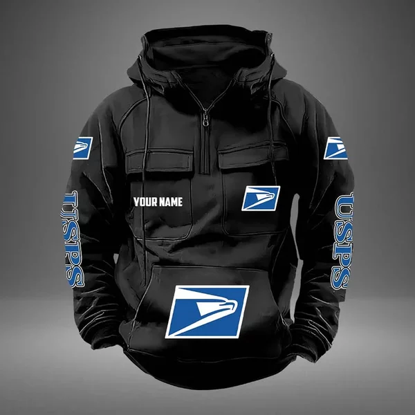 Personalized Postal Service Cargo Hoodie, Postal Service Printed Cargo Hoodie-image
