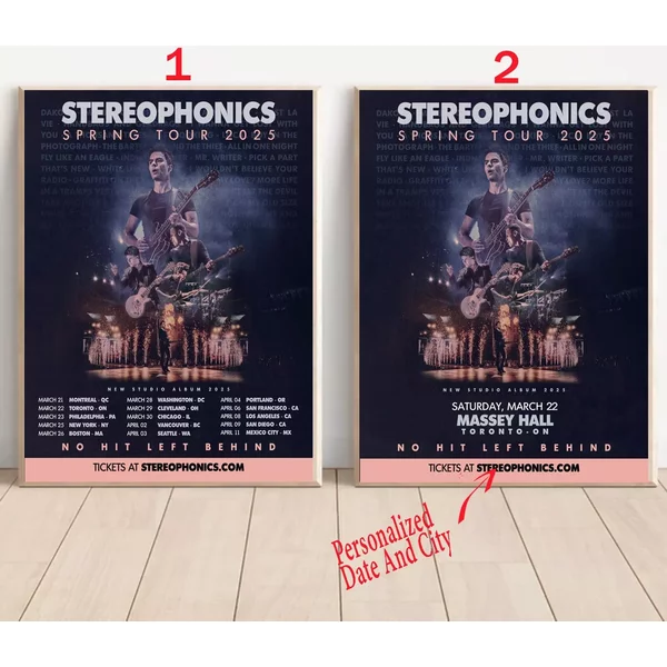 Custom Stereophonics Spring Tour 2025 Poster