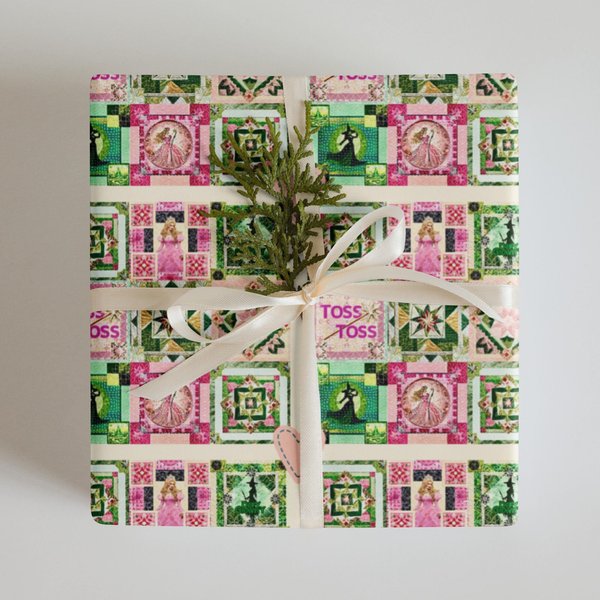 Fans Of Wicked Glinda Elphaba Theme Wrapping Paper Sheets-image